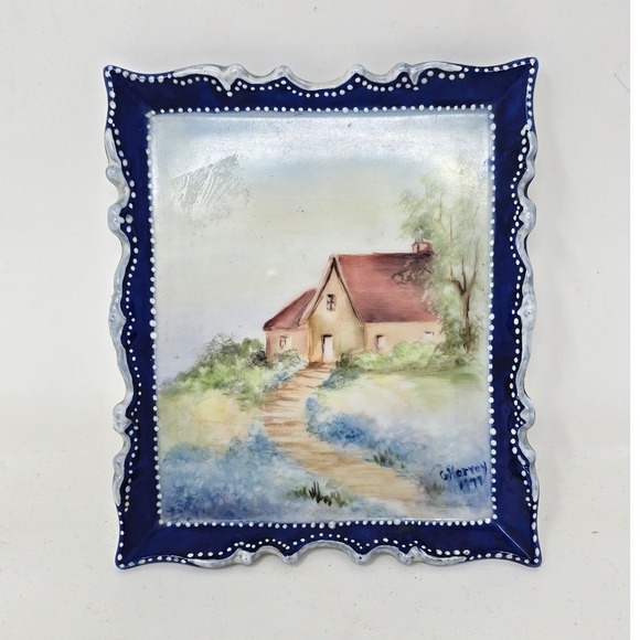 Other - Vtg G. Harvey hand painted porcelain trinket dish wall decor cottage decor